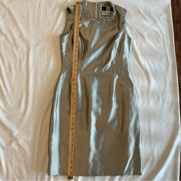 Catherine Regehn Silver elegant cocktail dress size 6 - Picture 8 of 12